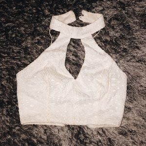 White halter top